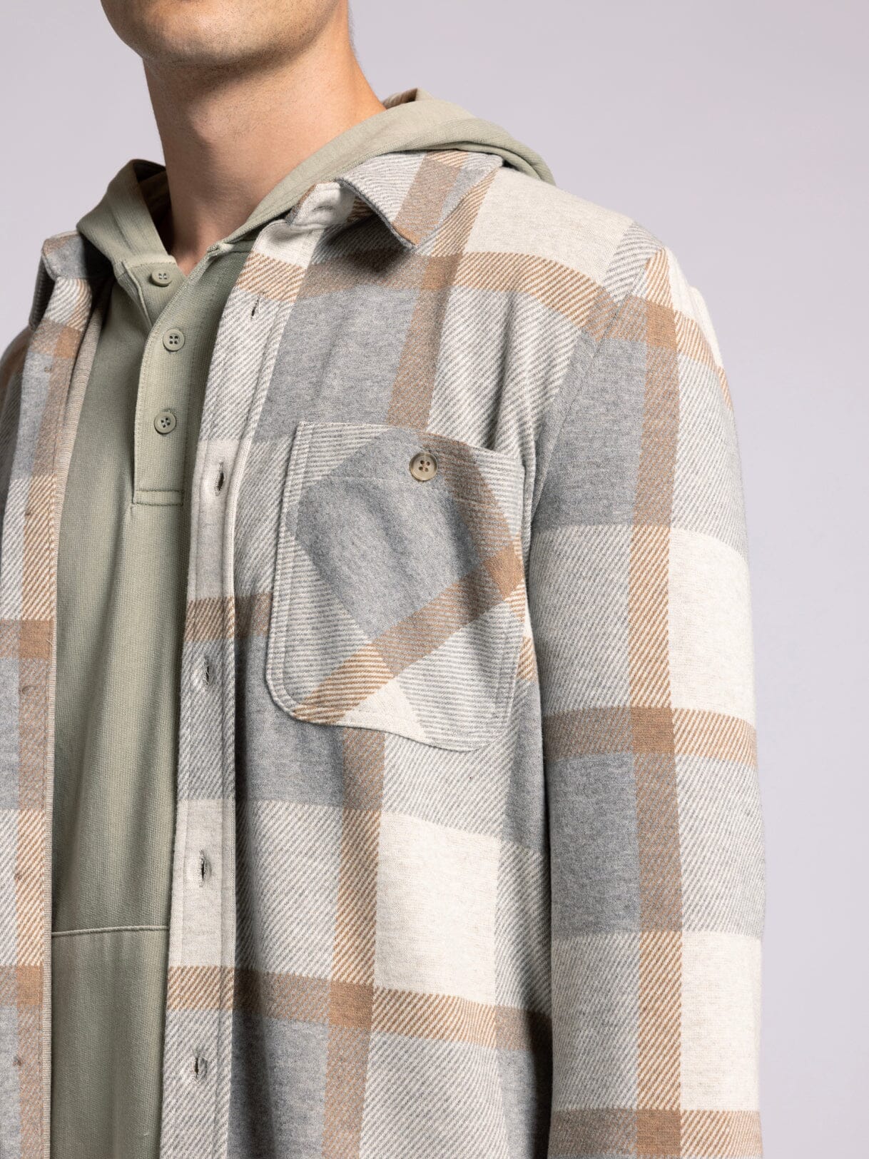 Thread & Supply Clark Shirt - Grey Brown Plaid