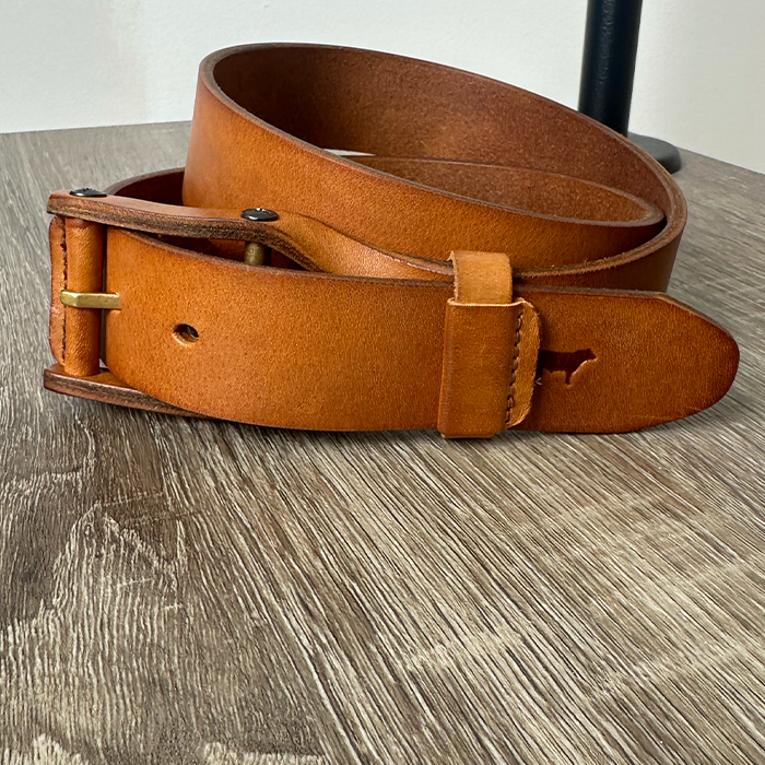 Leather Buckle Belt - Tan