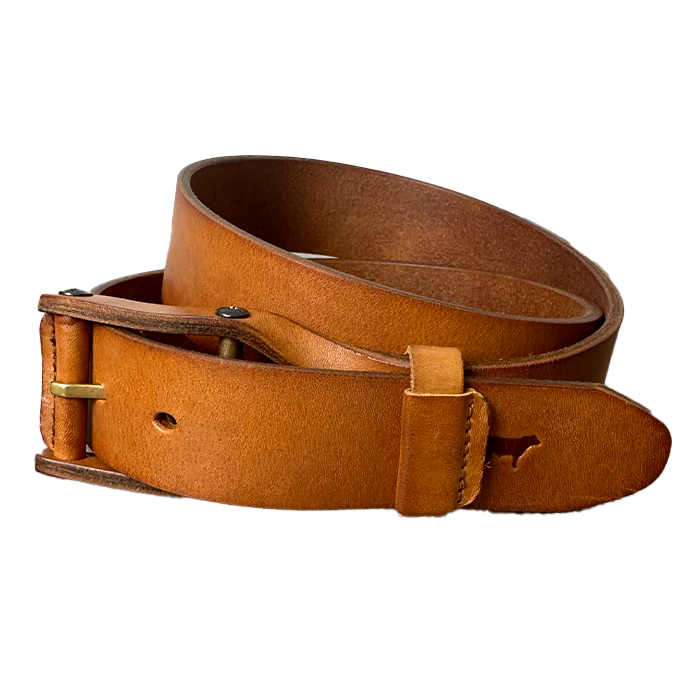 Leather Buckle Belt - Tan