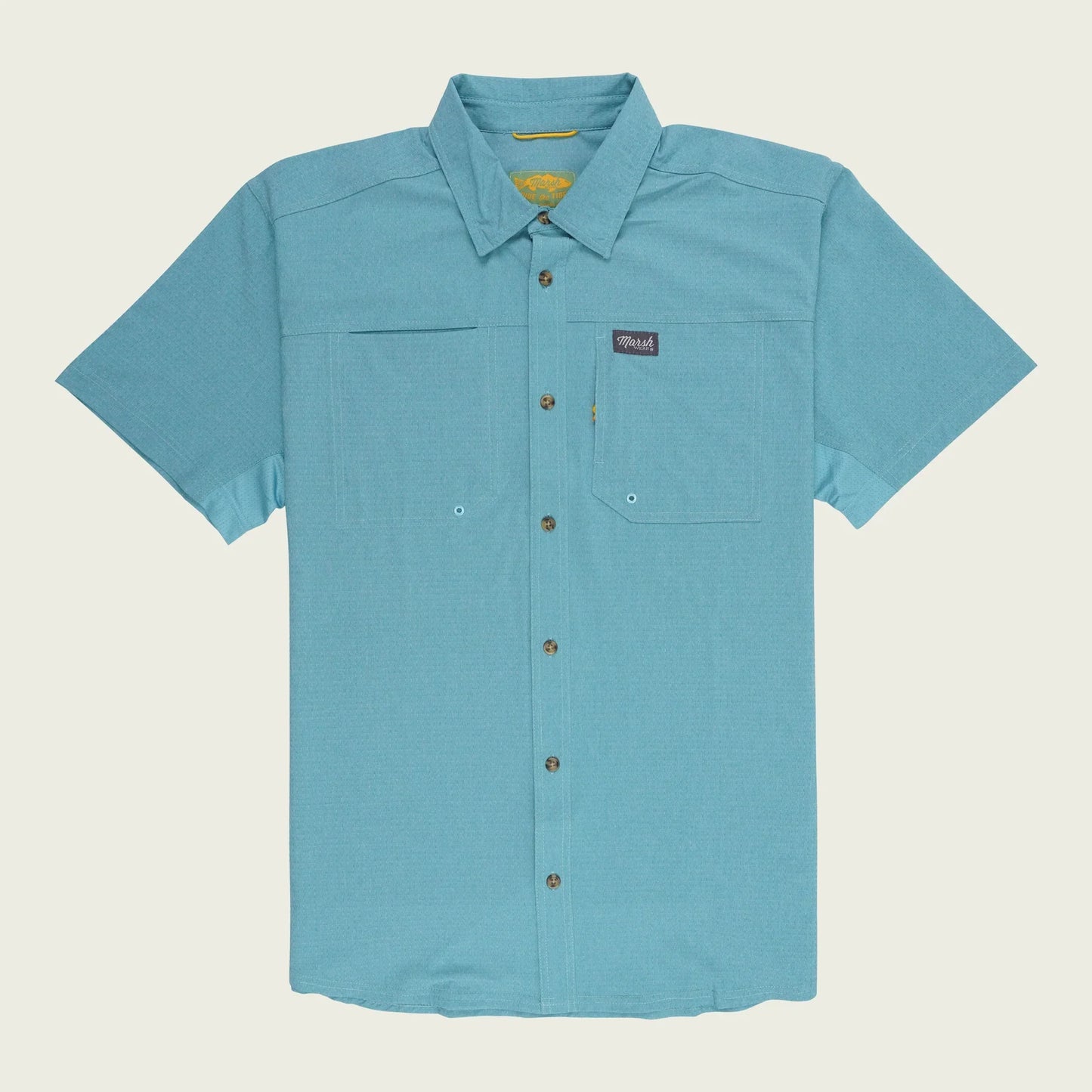 Marsh Lenwood Tech Shirt in Trellis color with short sleeves.