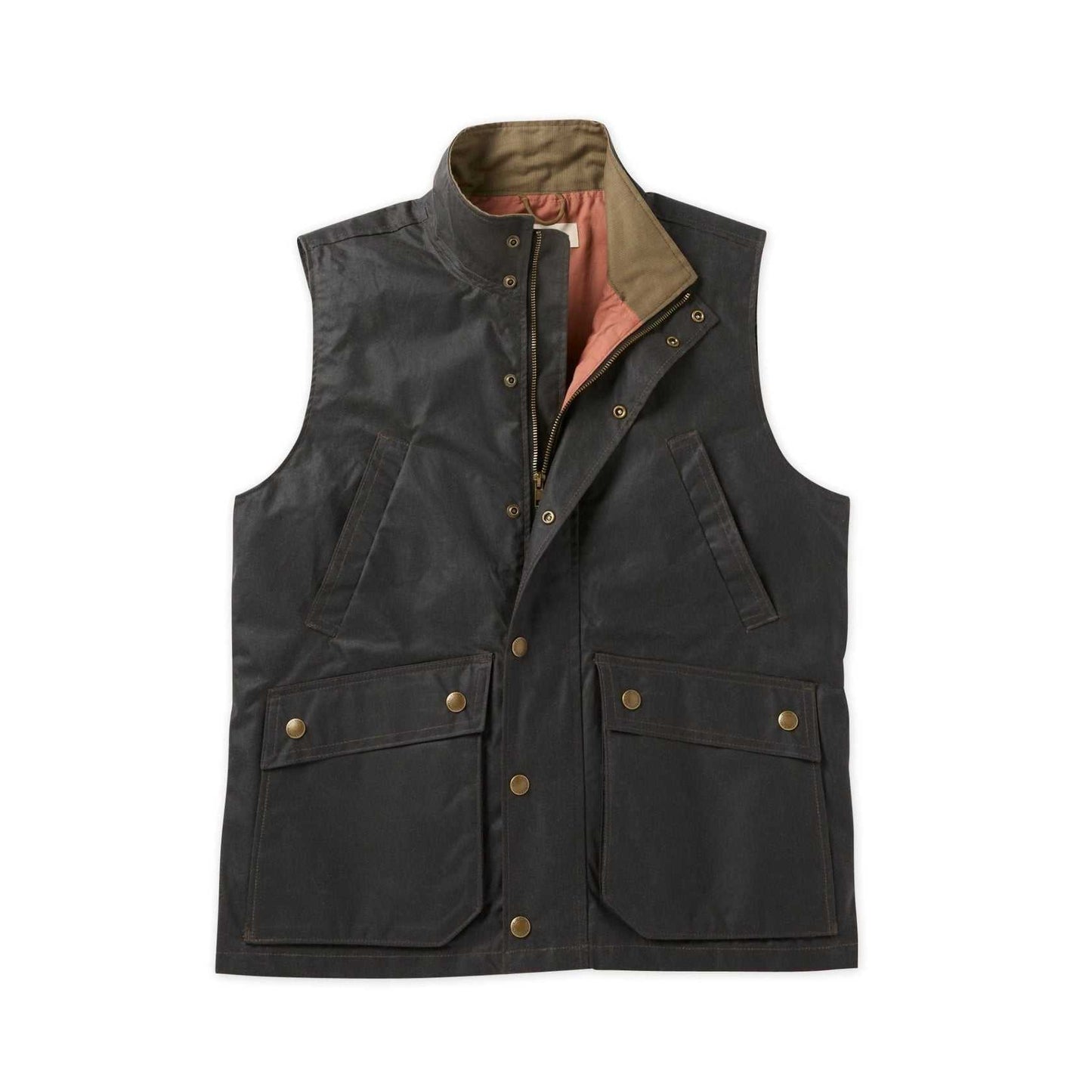 Tom Beckbe Kinsman Waxed Canvas Vest - Hardwood