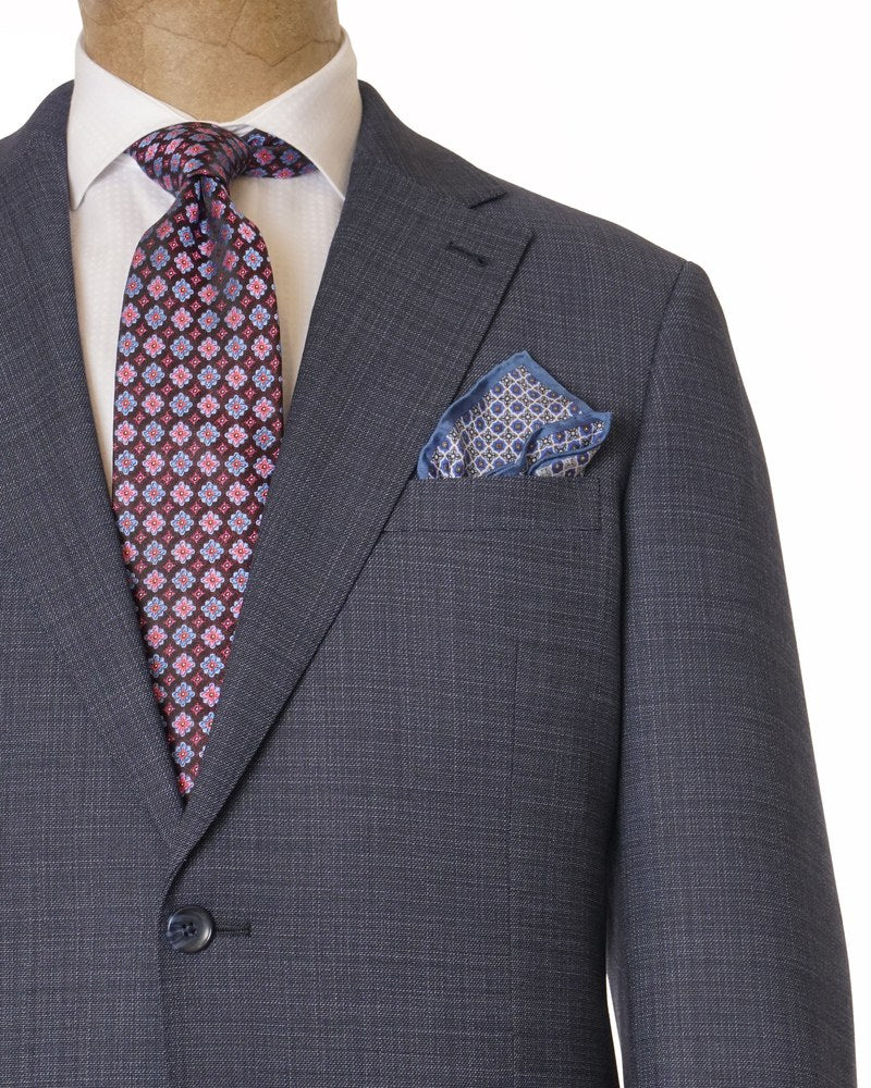 Giles & Jasper | Navy Textured Solid Modern Suit | Navy
