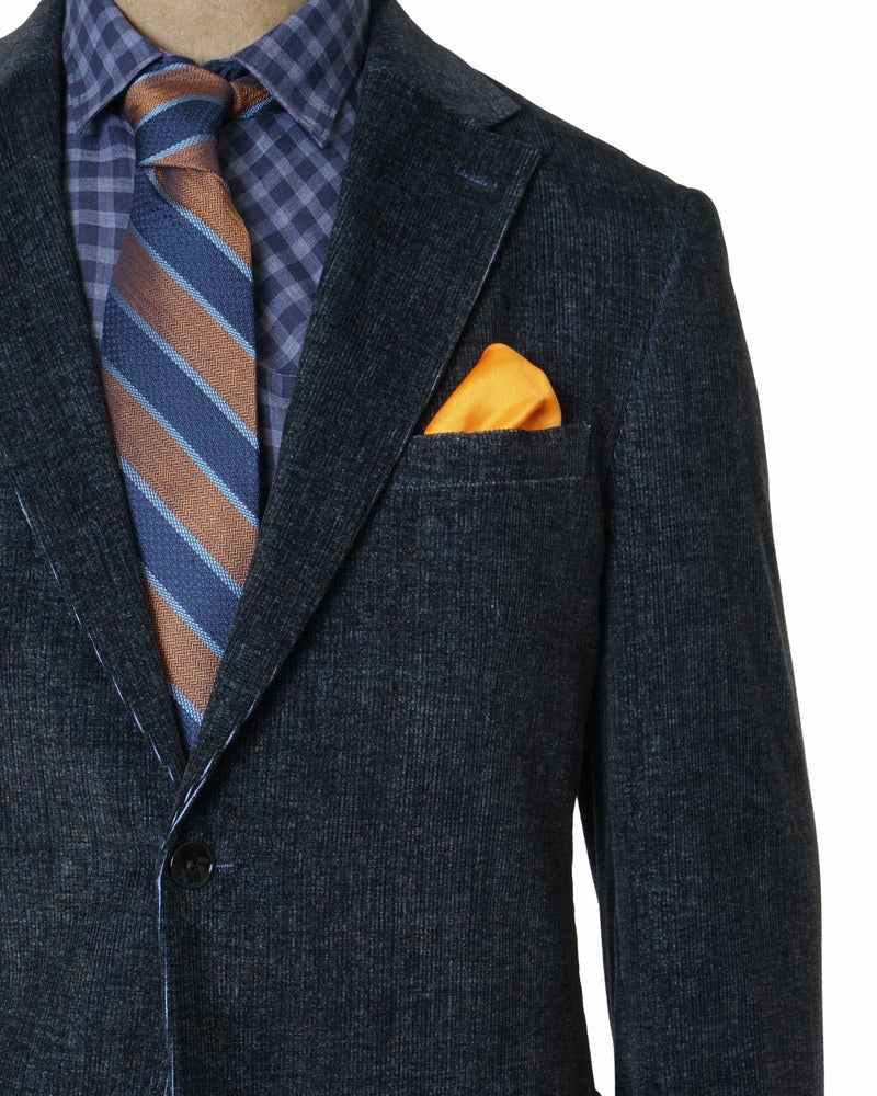 Giles & Jasper Luxe Collection | Navy Velvet Stretch Cotton Sport Coat | Navy