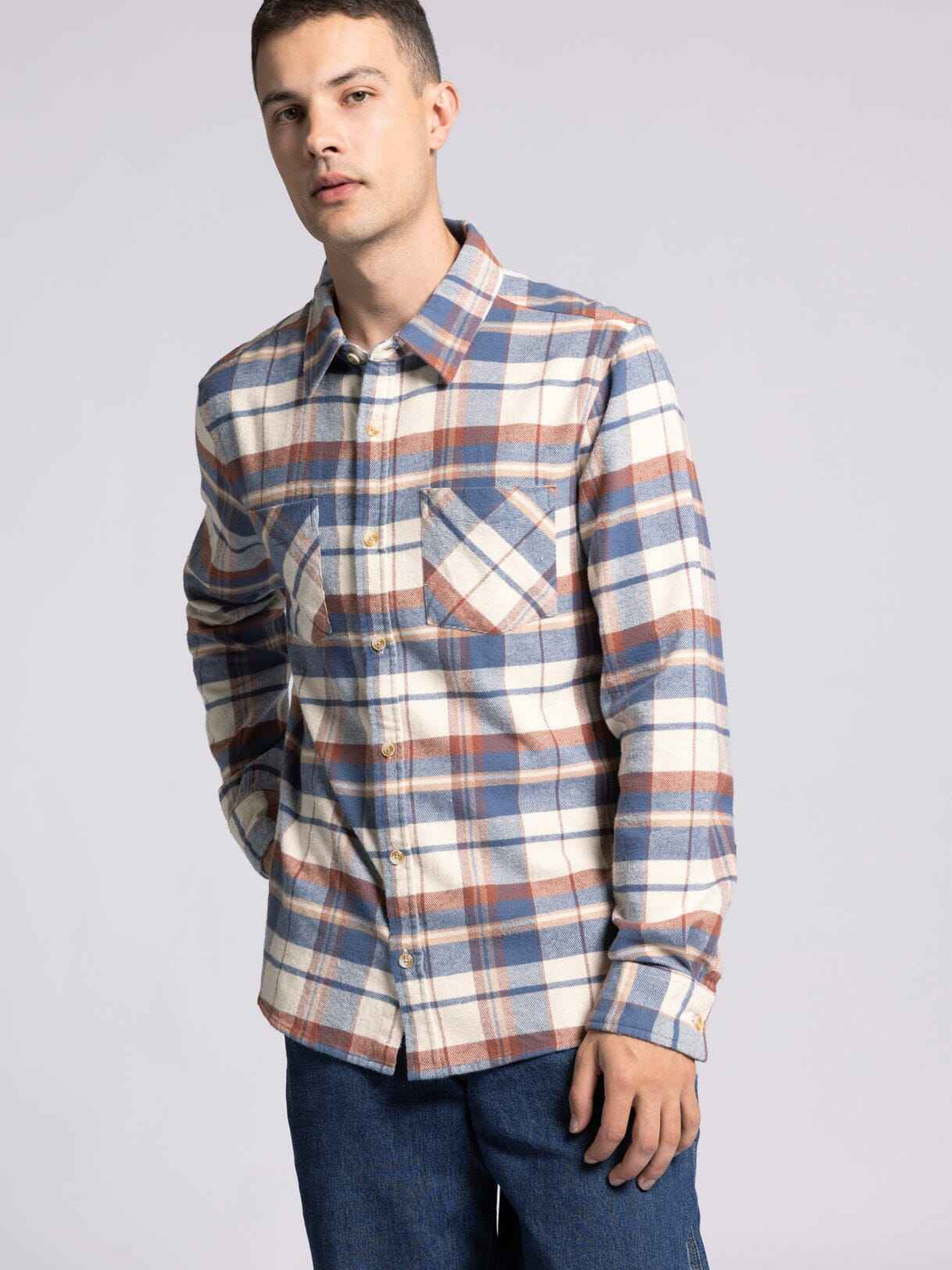 Thread & Supply Redwoods Flannel - Vintage Indigo Plaid