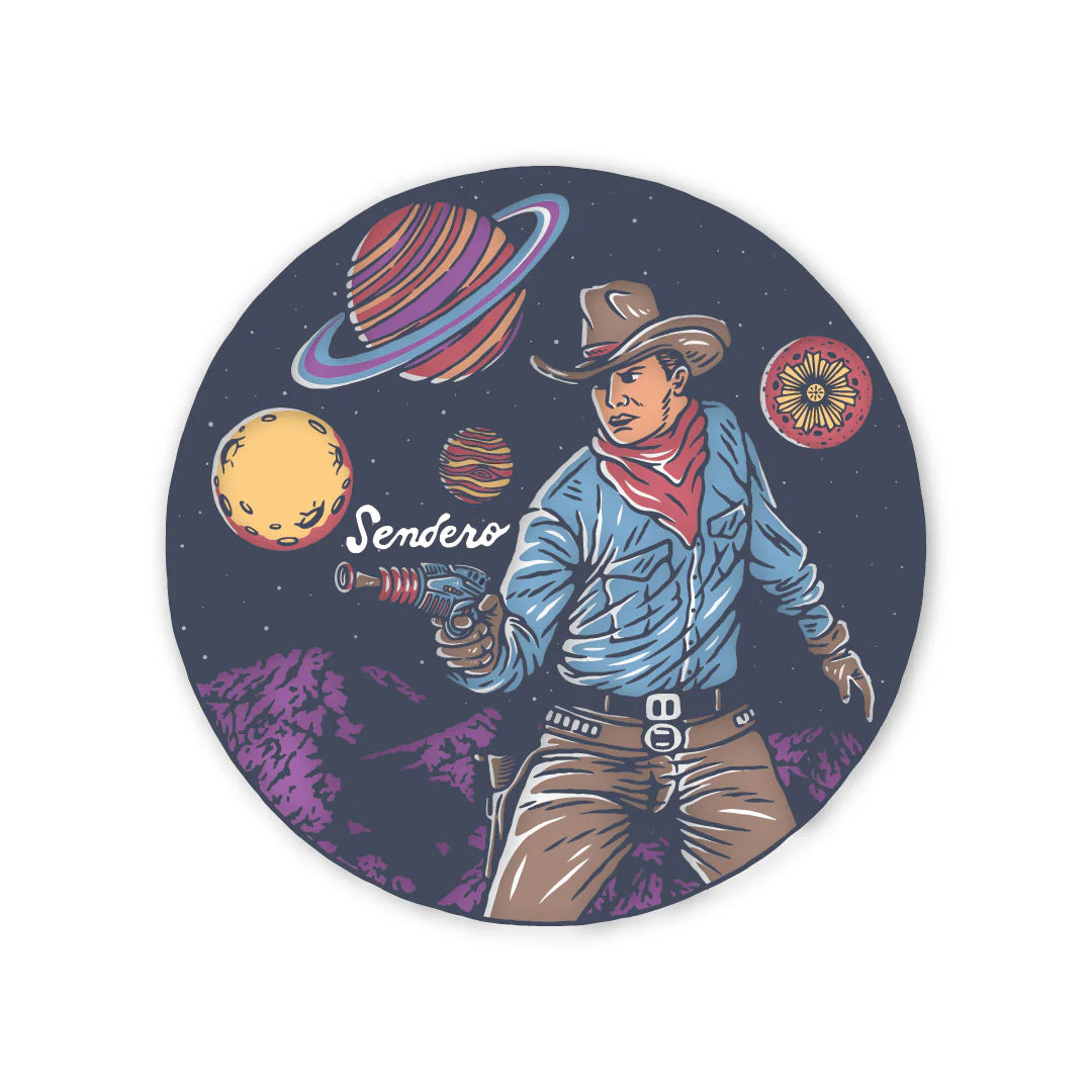 Sendero Cosmic Cowboy Holographic Sticker
