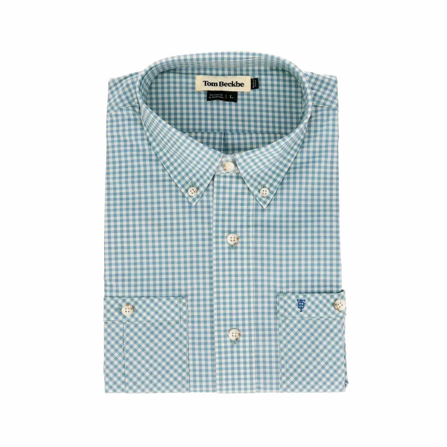 Tom Beckbe Tidewater Shirt- Seafoam Gingham