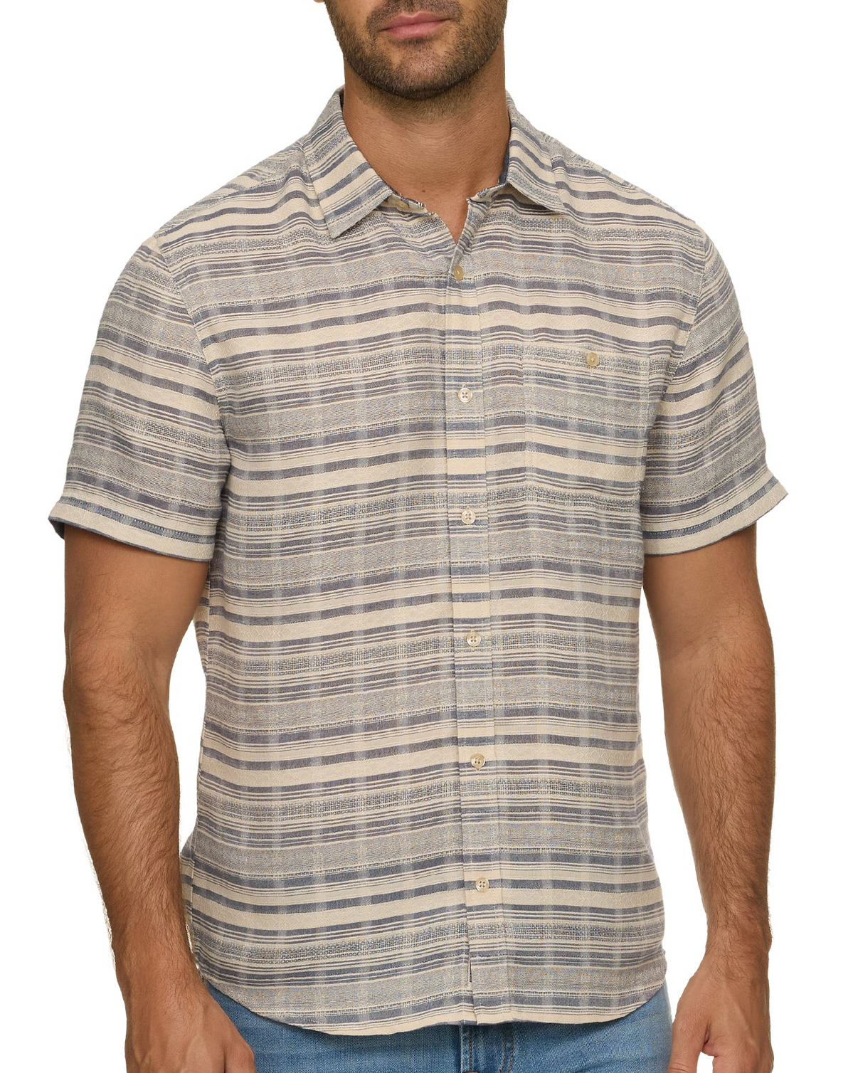 Flag and Anthem | Rockledge Strip | Navy & Cream
