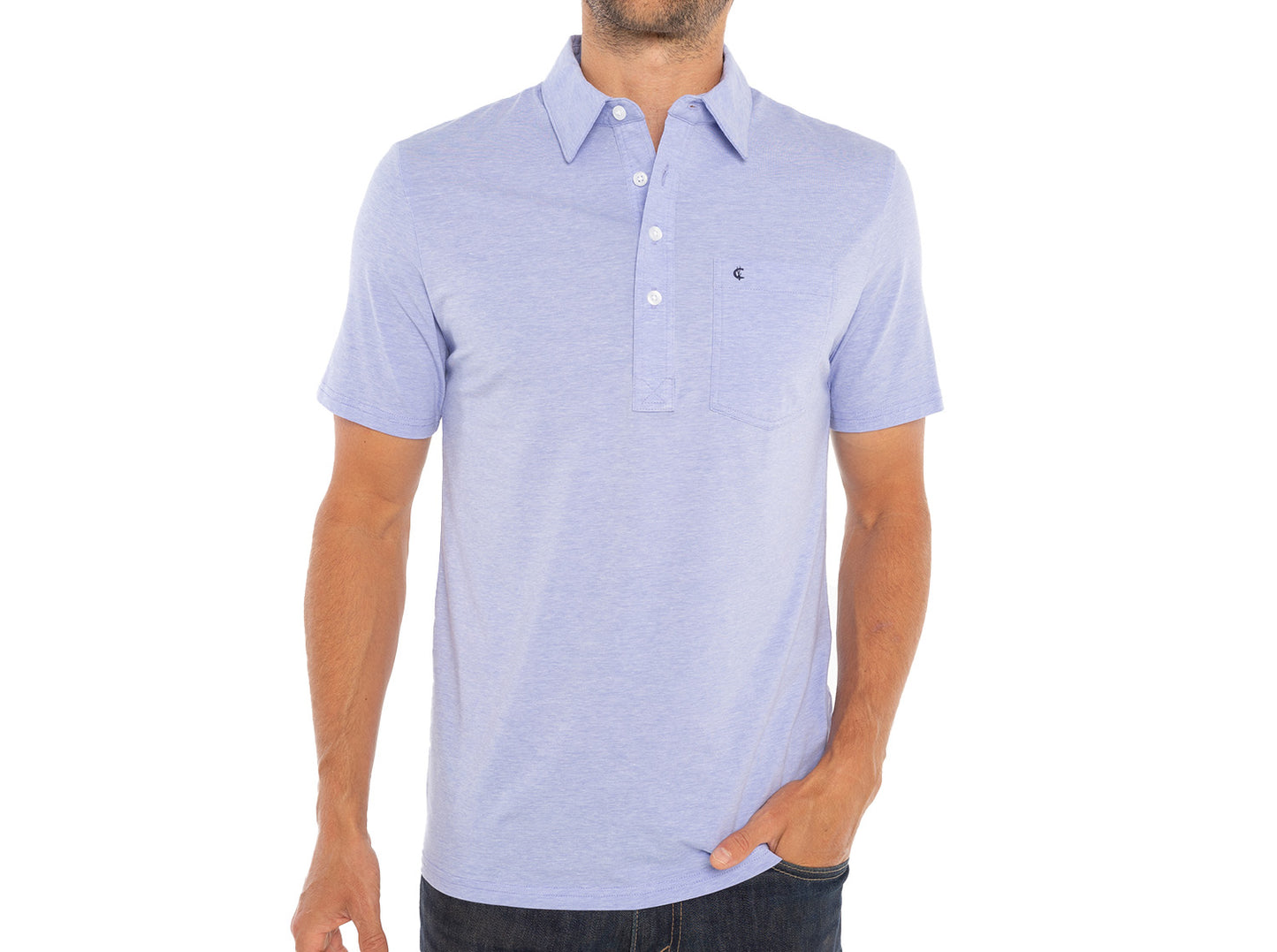 Criquet Top-Shelf Players Shirt - Bluebonnet Microstripe