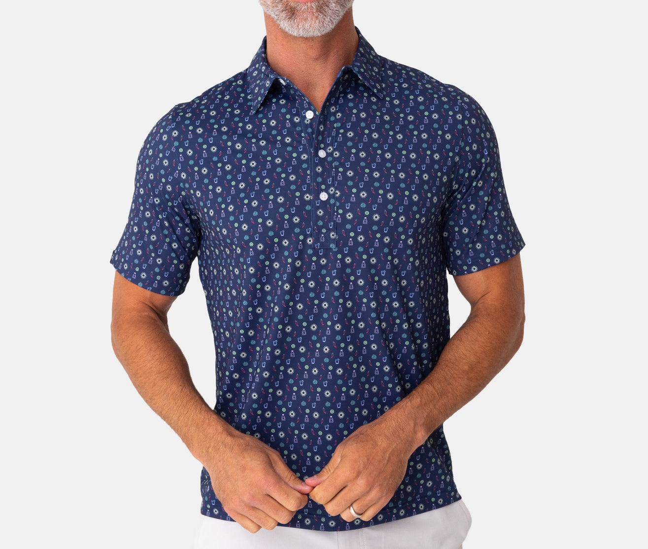 Criquet Performance Sport Players Shirt - Navy Spicy Margarita