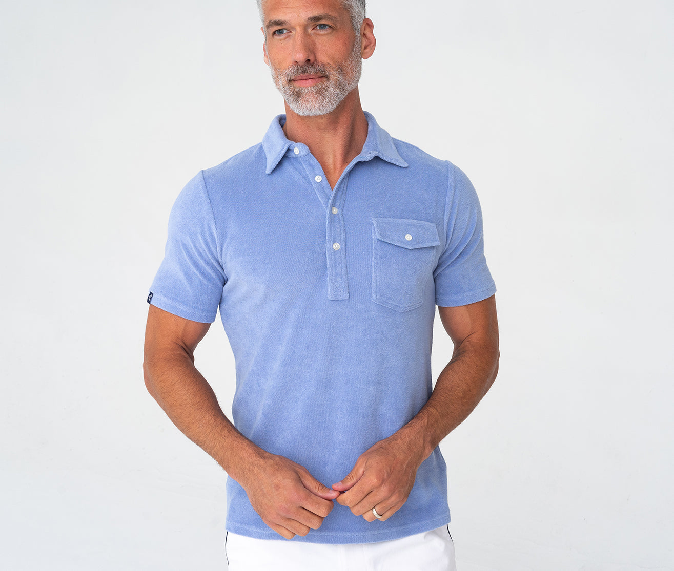 Criquet Terrycloth Players Shirt - Perry Winkle
