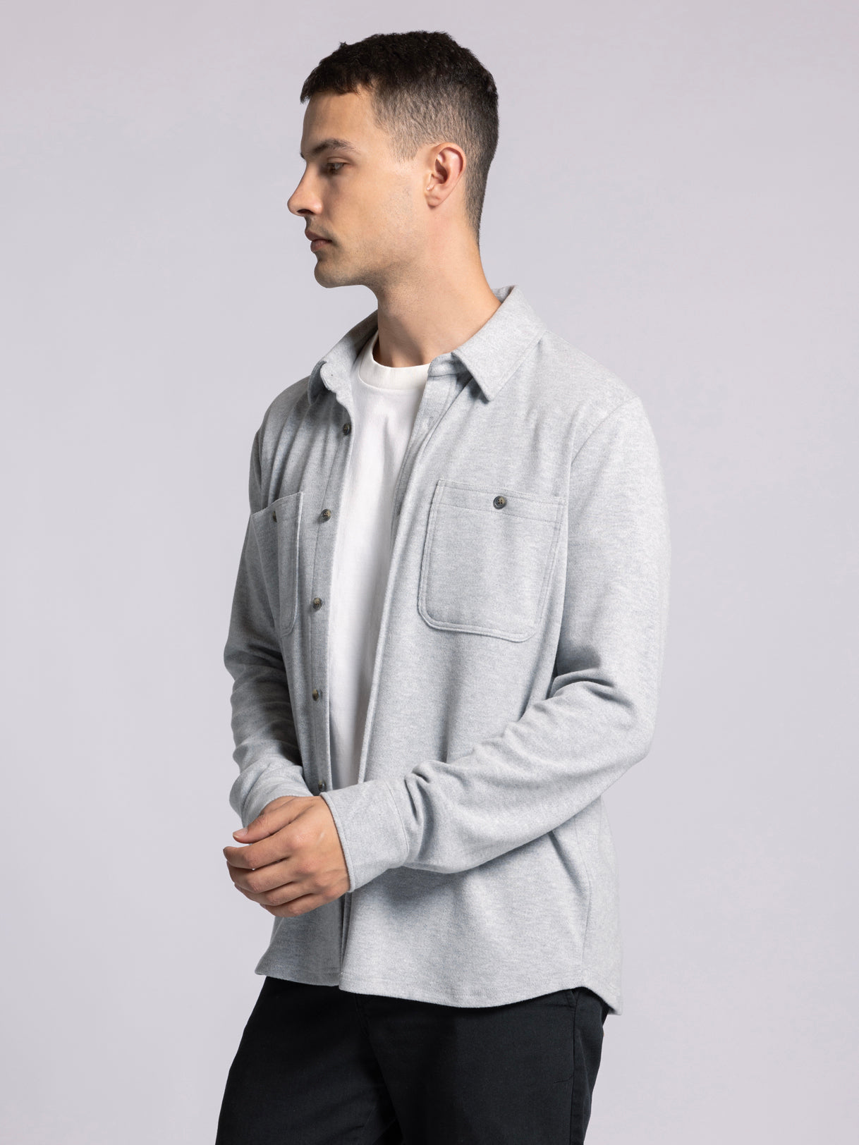 Thread & Supply Clark Shirt - Grey Heather