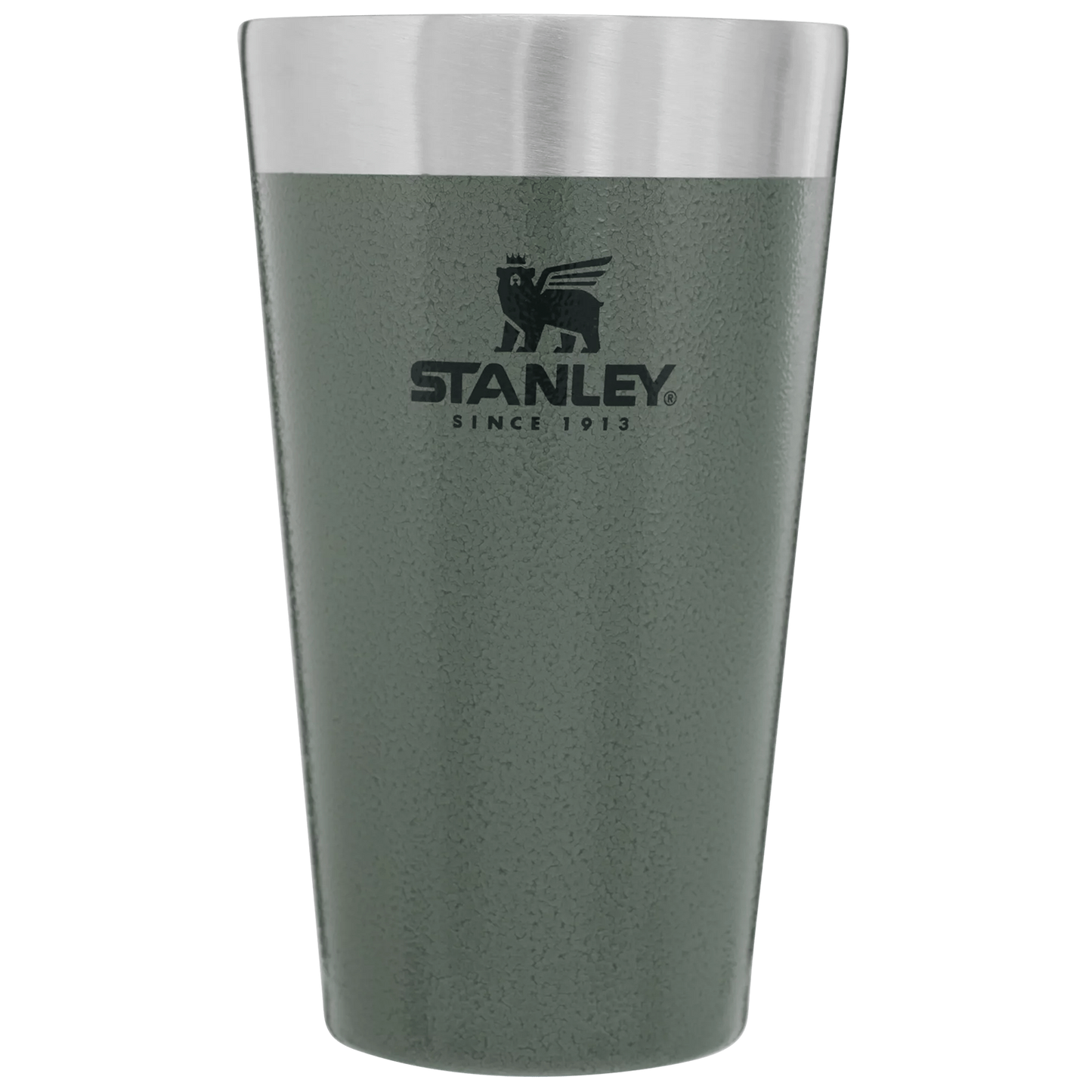 Stay Chill Beer Pint - Hammertone Green, 16 oz, durable vacuum-insulated stainless steel, ideal for outdoor use.