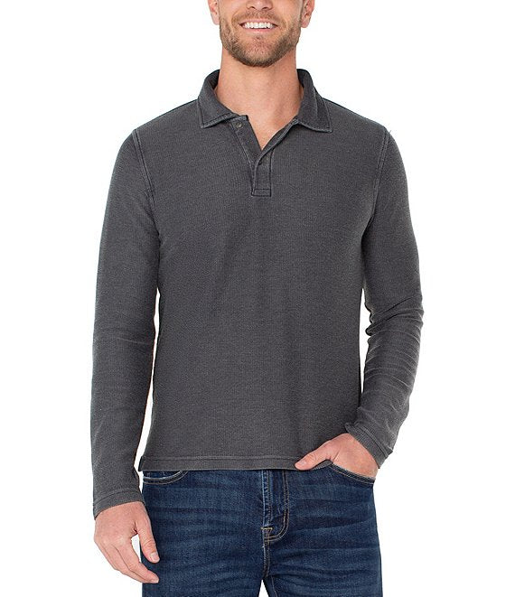 Liverpool Los Angeles Long Sleeve Polo - Black