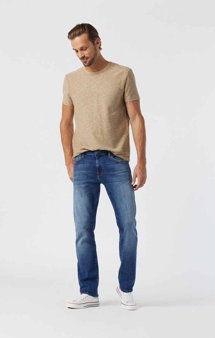 Mavi Zach Straight Leg Jeans | Mid Brushed Organic Move