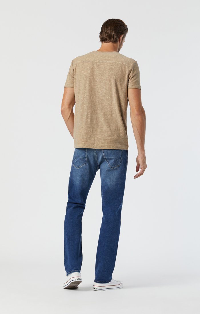Mavi Zach Straight Leg Jeans | Mid Brushed Organic Move