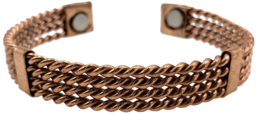 Pure Copper Magnetic Bracelet Arthritis Pain Therapy: Two Tone Twisted | 565A