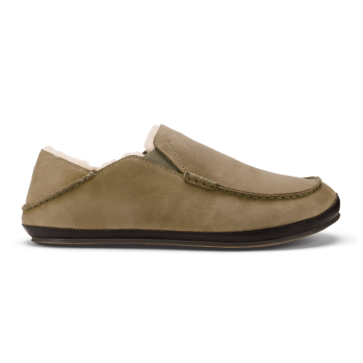 Olukai | Moloā Leather Slipper | Clay / Dark Java