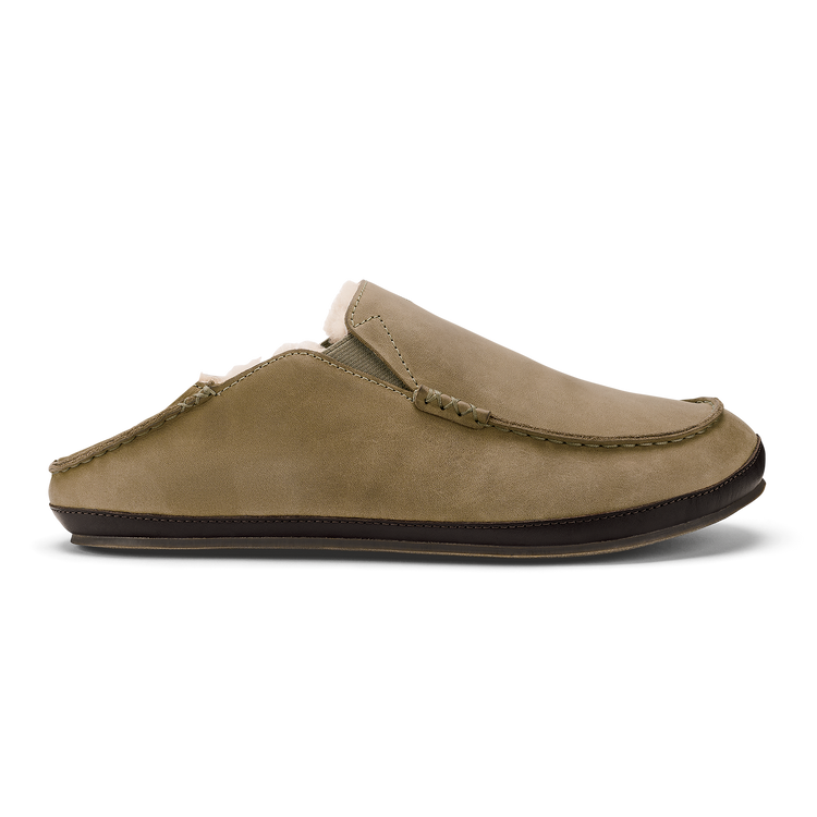 Olukai | Moloā Leather Slipper | Clay / Dark Java