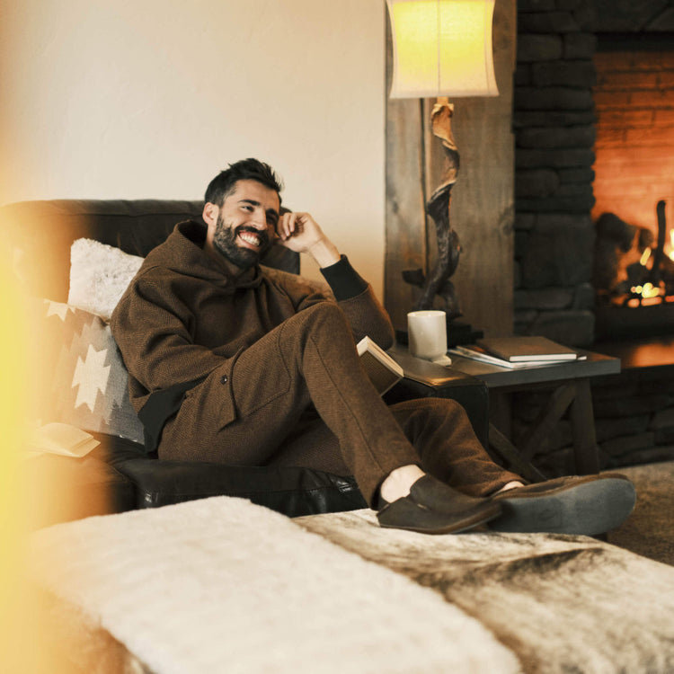 Olukai Moloā Leather Slipper - Dark Wood