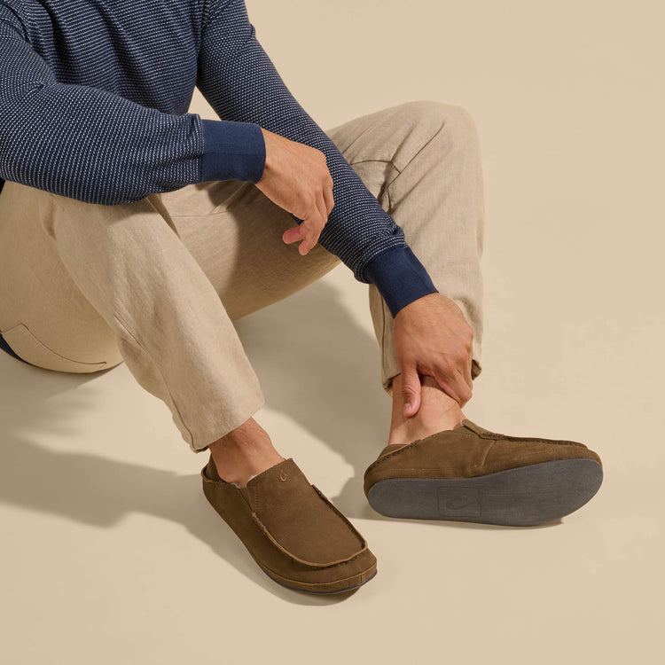 Olukai Moloā Leather Slipper - Kona Coffee