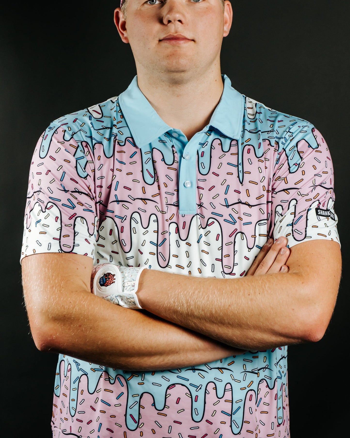 Shankit Golf | Ice Cream Drip Polo | Pink & Blue