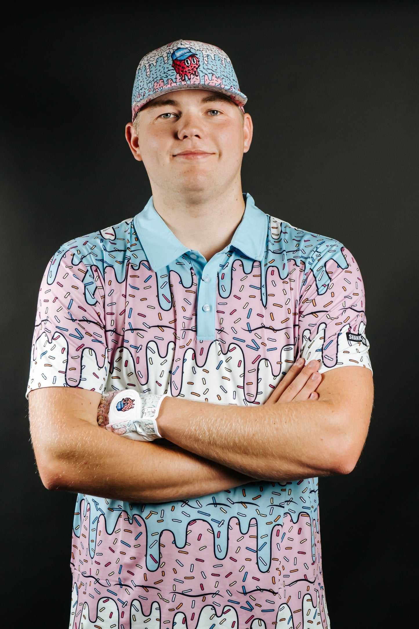 Shankit Golf | Ice Cream Drip Polo | Pink & Blue