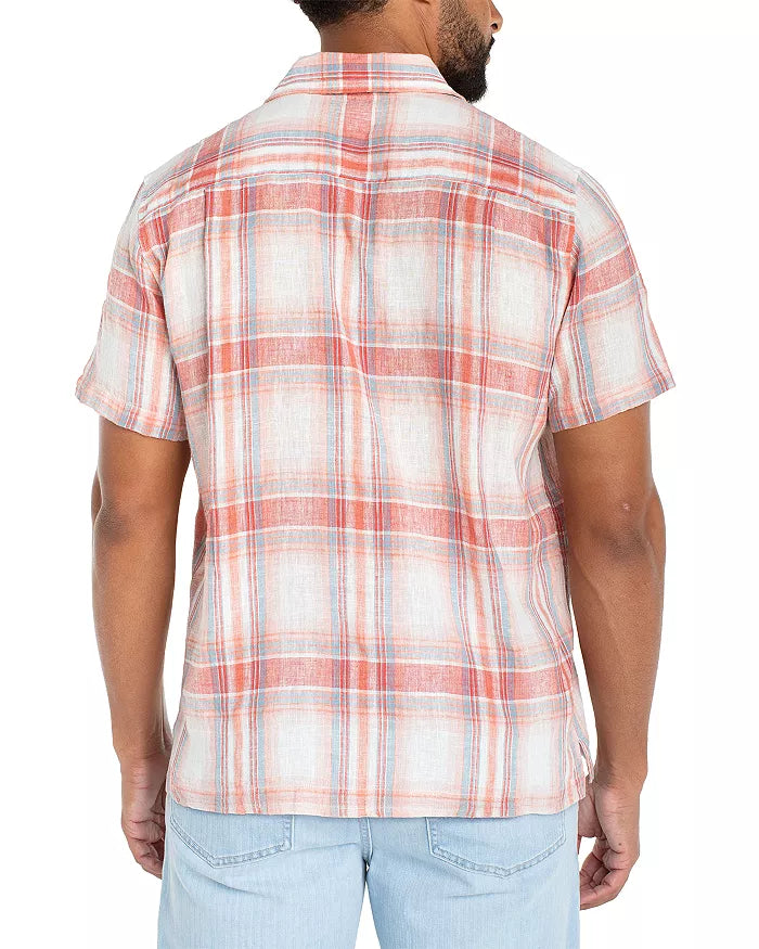 Liverpool Los Angeles | Short Sleeve Button Up Shirt | Coral Multi