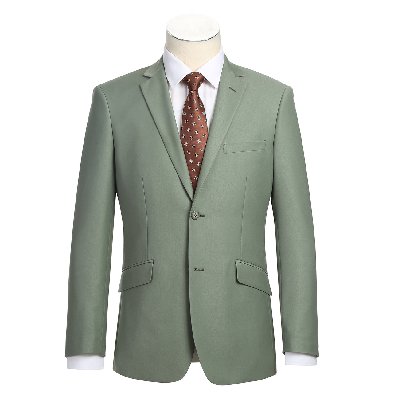 Classic Suit Notch Lapel & Flat Front Pant- Sage 201-12