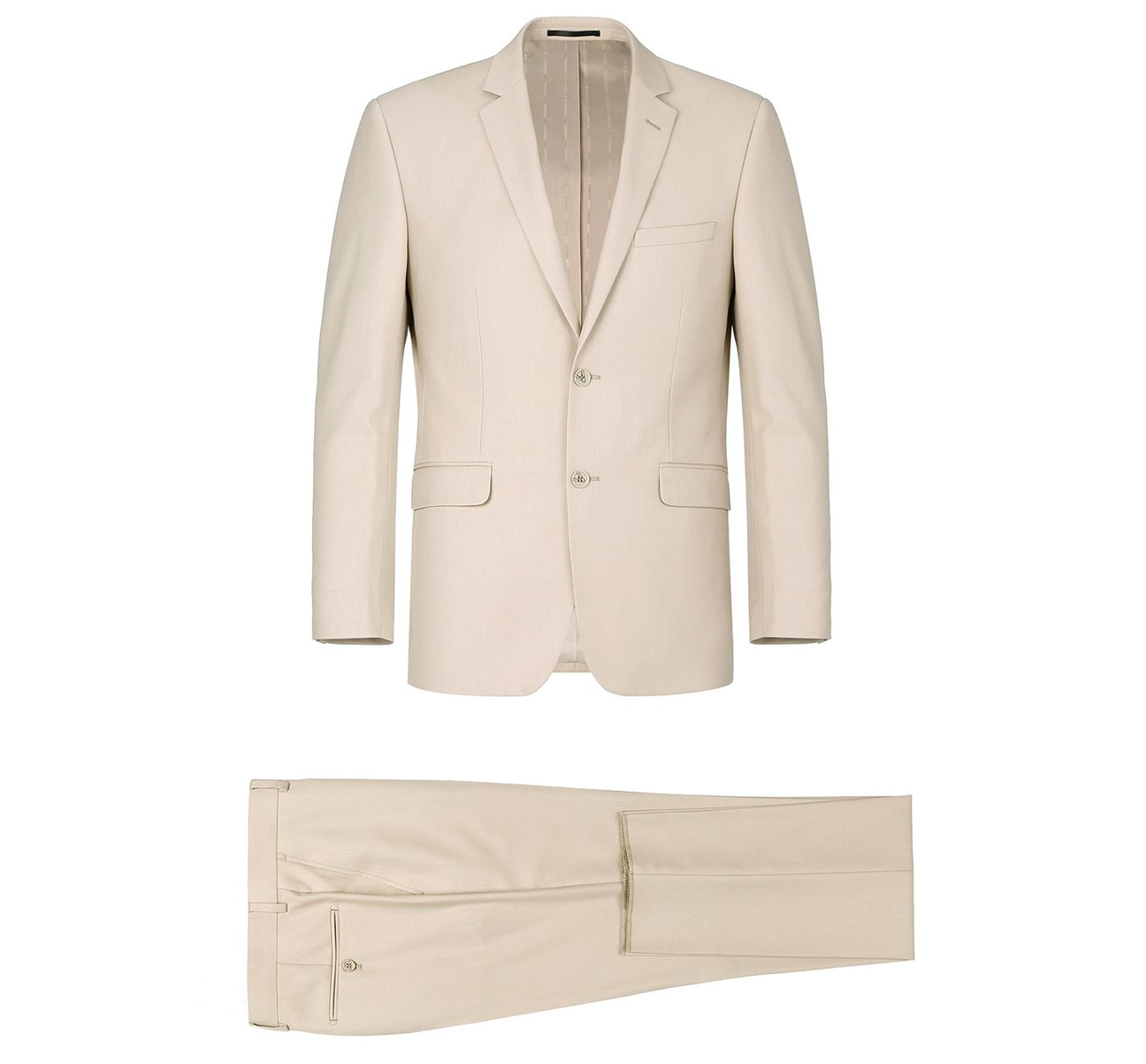 Slim Suit Notch Lapel & Flat Front Pant- Tan 201-3