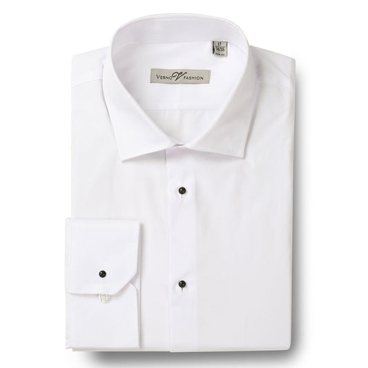 Slim Mid-Spread Long Sleeve Tuxedo Shirt - White