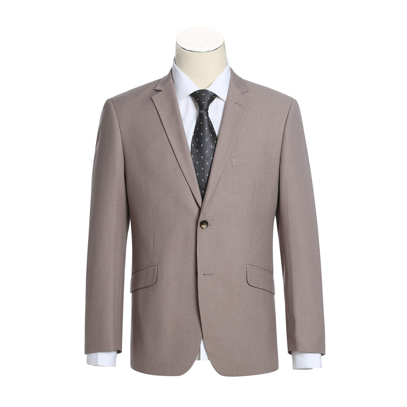 Slim Suit Notch Lapel & Flat Front Pant- Taupe 201-103