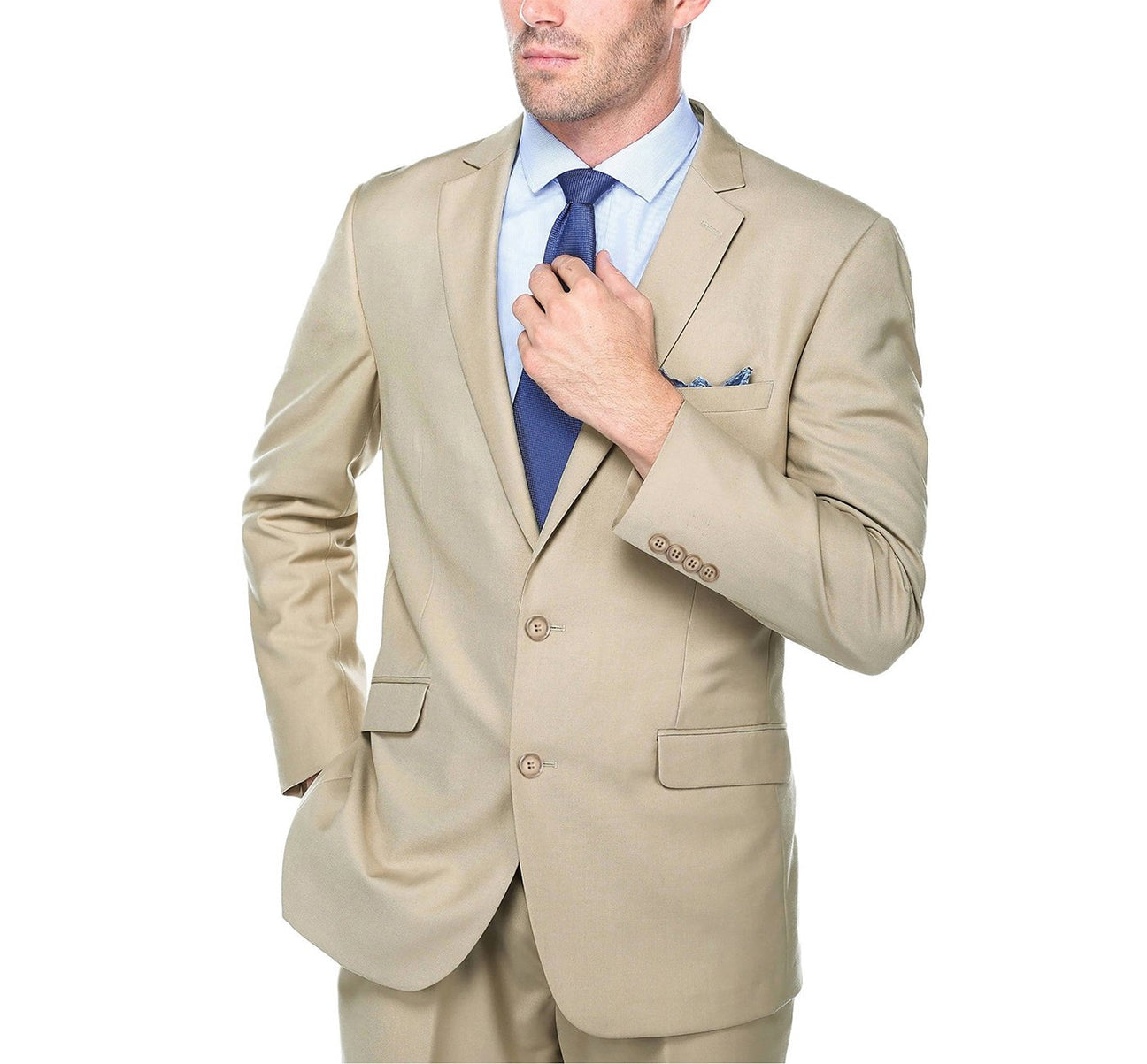 Slim Suit Notch Lapel & Flat Front Pant- Tan 203-11