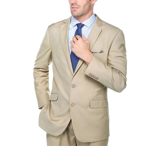 Slim Suit Notch Lapel & Flat Front Pant- Tan 203-11