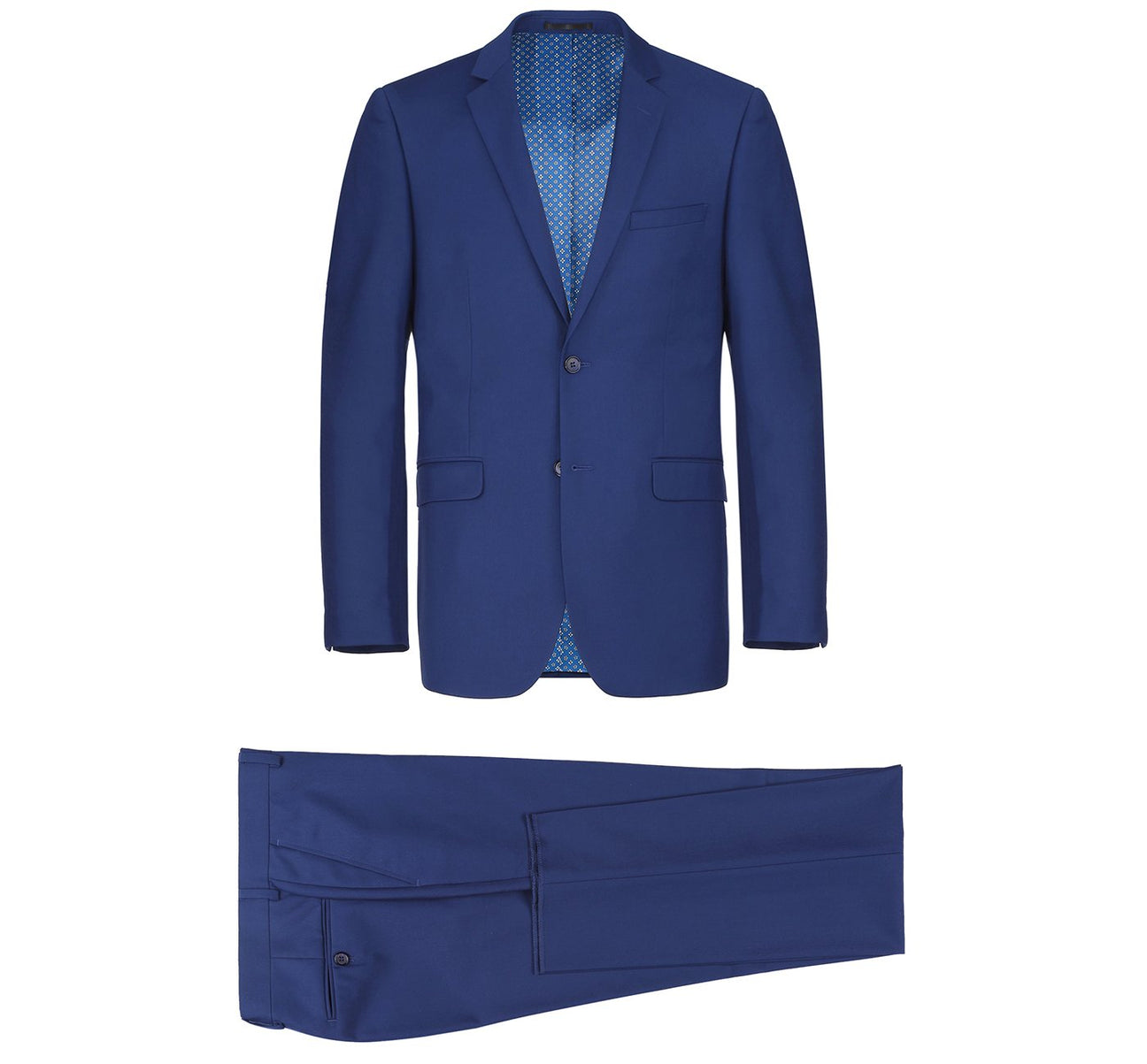 Slim Suit Notch Lapel & Flat Front Pant- Royal Blue 201-20