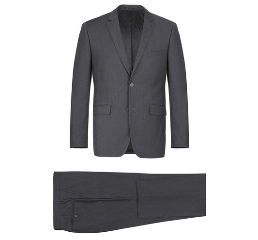 Renoir Slim Suit Notch Lapel & Flat Front Pant- Charcoal 202-1