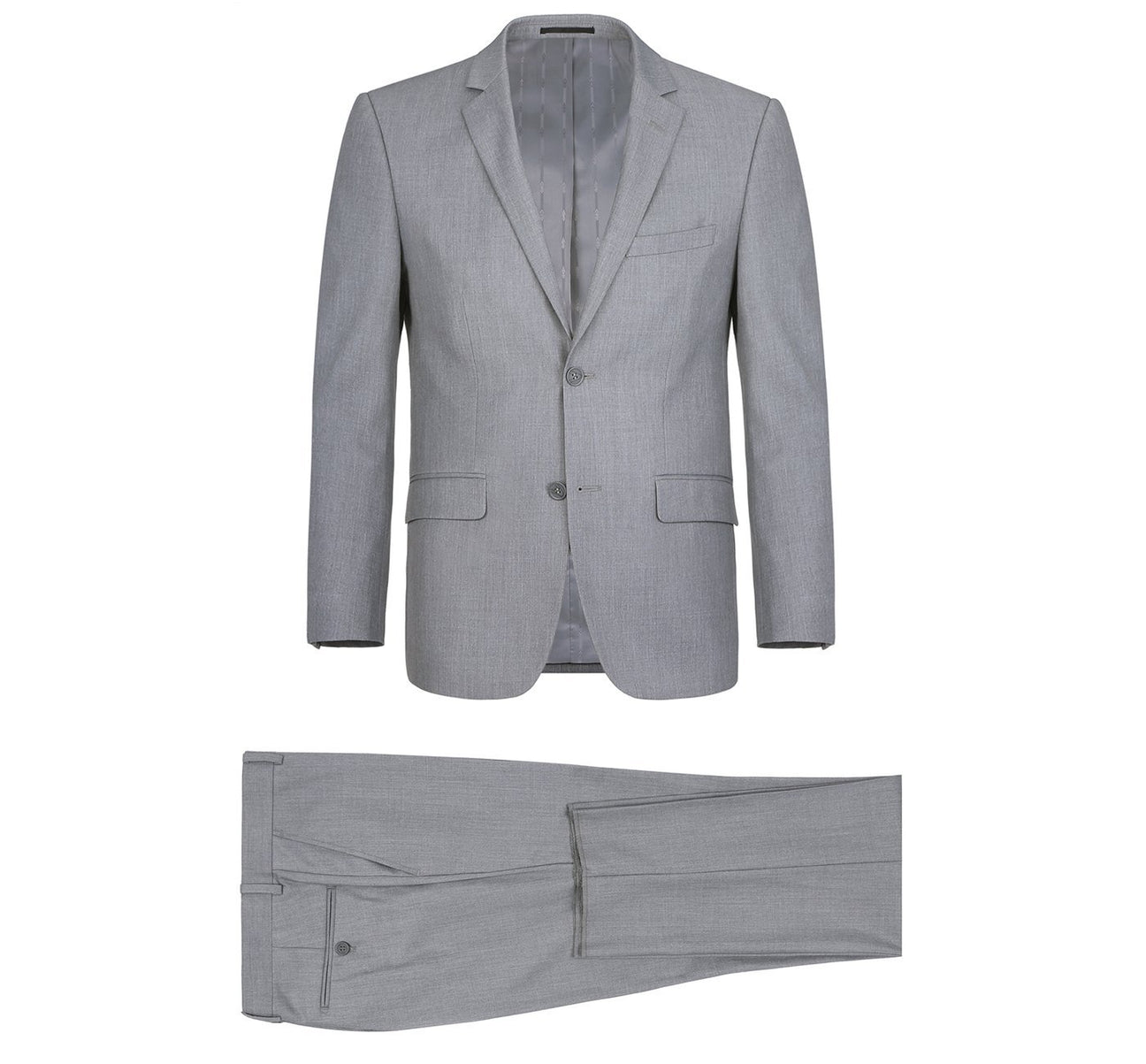 Classic Suit Notch Lapel & Flat Front Pant- Light Gray 202-2