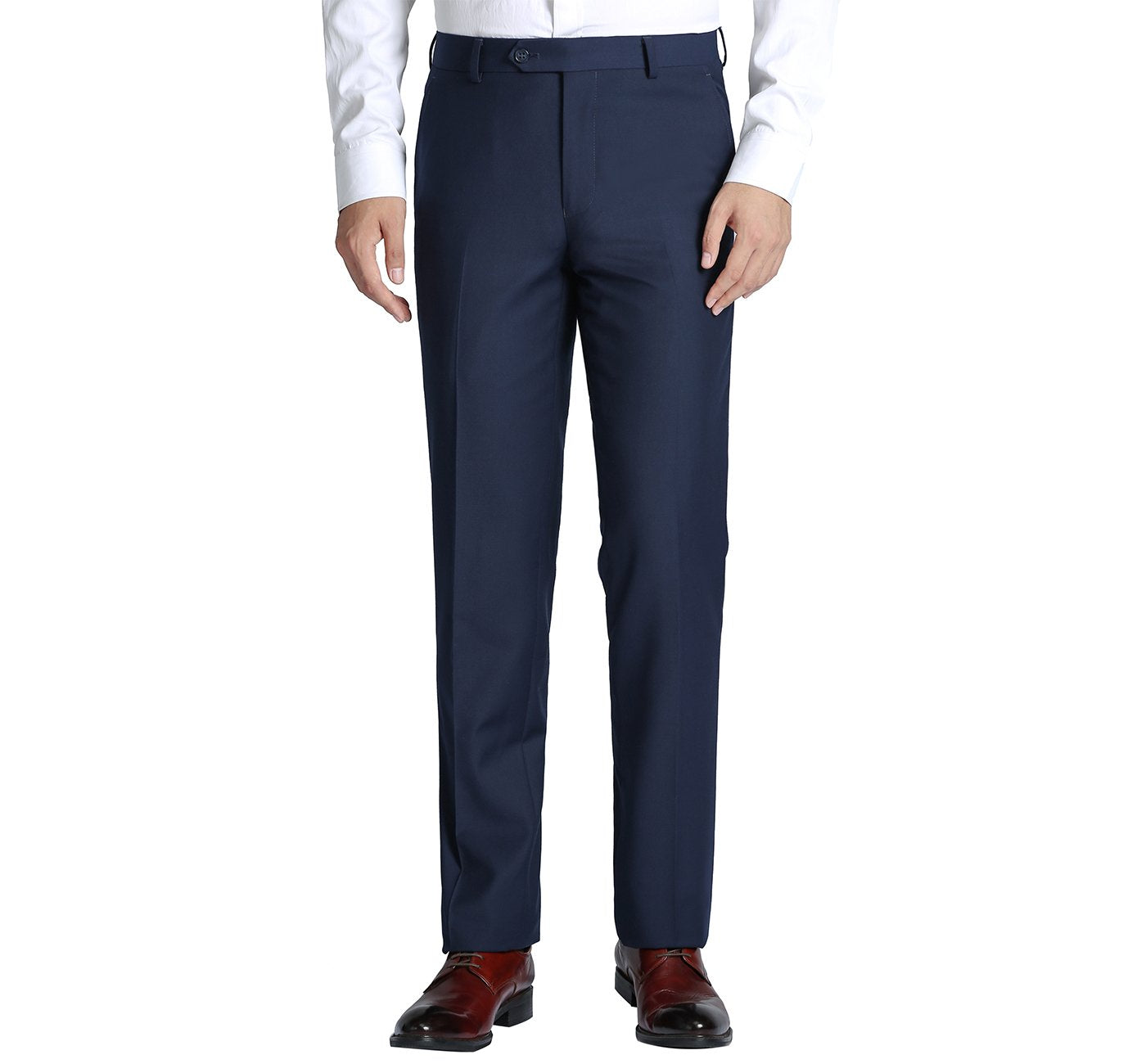 Men's Slim Fit Flat Front Dress Pant - New Navy