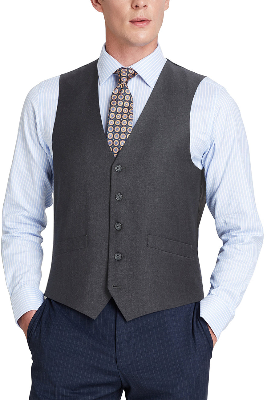 Classic Fit Renoir Vest - Charcoal 202-1