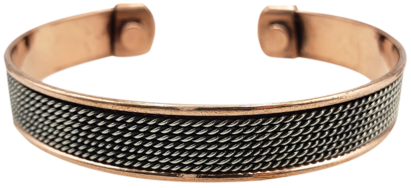 Pure Copper Magnetic Bracelet Arthritis Pain Therapy: Two Tone Twisted | 565A