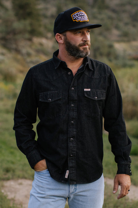 Sendero Wyatt Pearl Snap Shirt - Midnight Denim