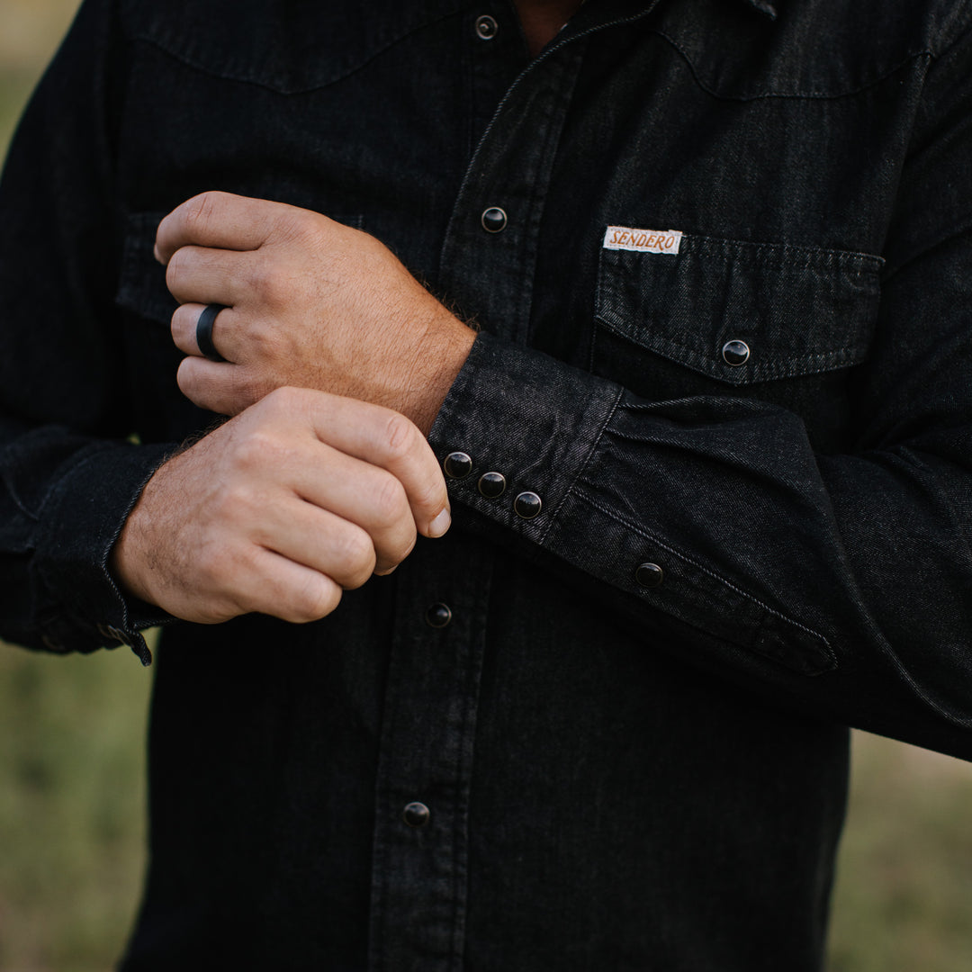 Sendero Wyatt Pearl Snap Shirt - Midnight Denim