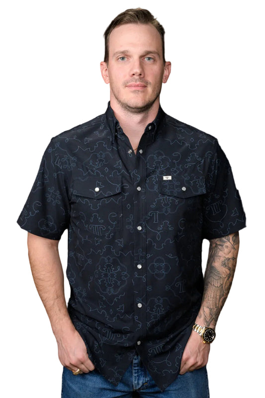 Ferrell | The Carson in Black | Short Sleeve Snap Shirt