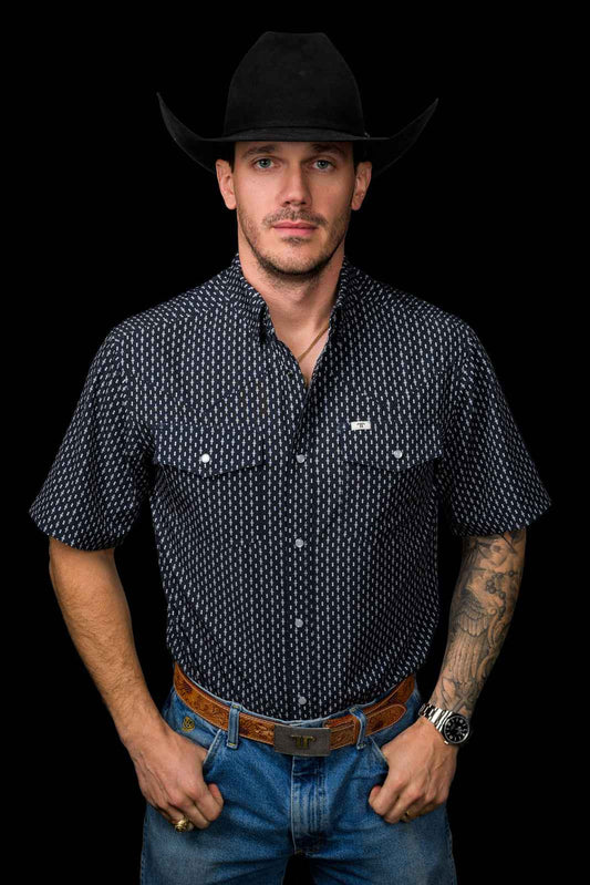 Ferrell | The Cash | Short Sleeve Snap Shirt | Black
