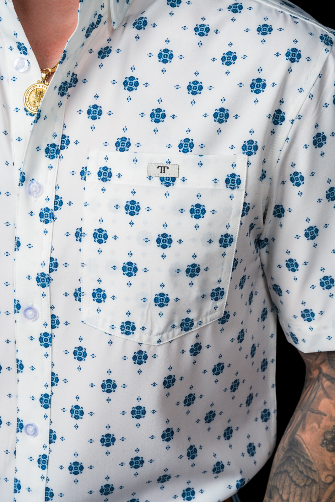 Ferrell | The Beau | Short Sleeve Button Shirt | Blue