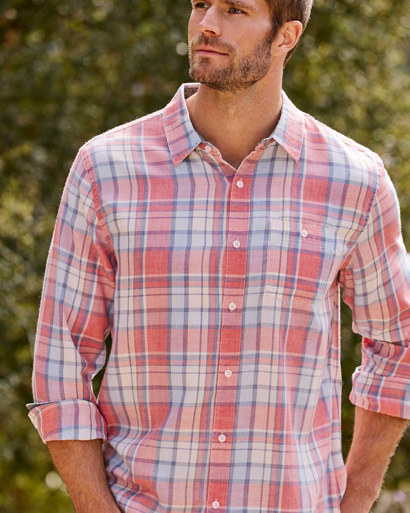 Flag and Anthem Sebring Vintage Washed Shirt - Red & Navy