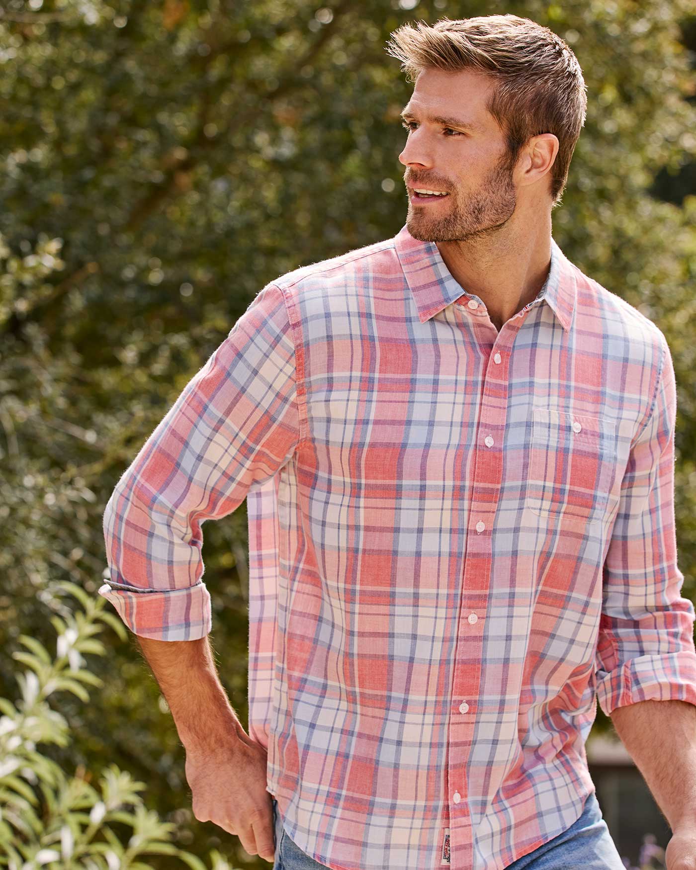Flag and Anthem Sebring Vintage Washed Shirt - Red & Navy