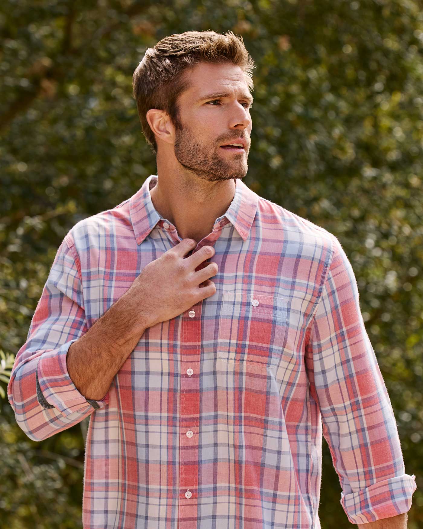 Flag and Anthem Sebring Vintage Washed Shirt - Red & Navy
