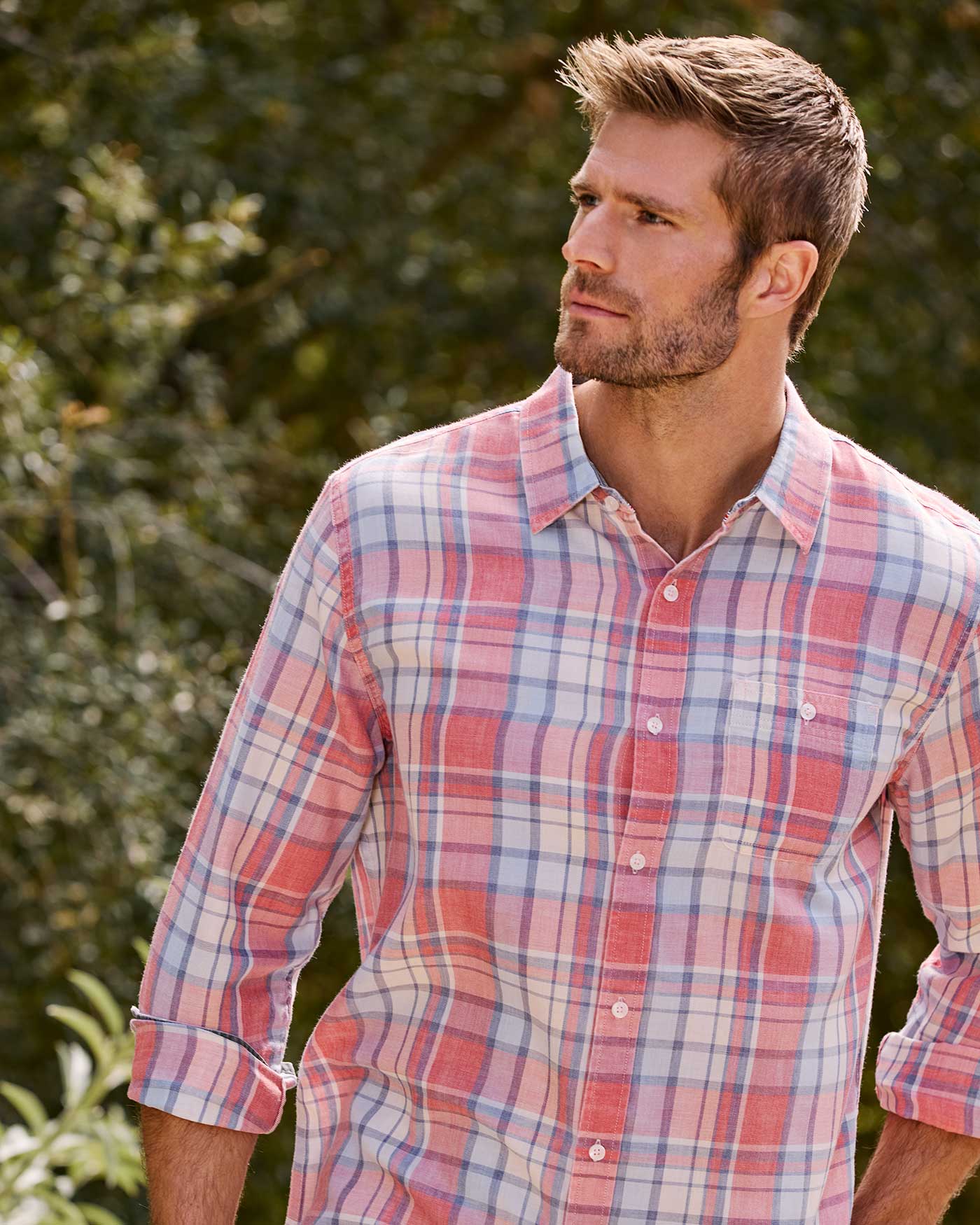 Flag and Anthem Sebring Vintage Washed Shirt - Red & Navy