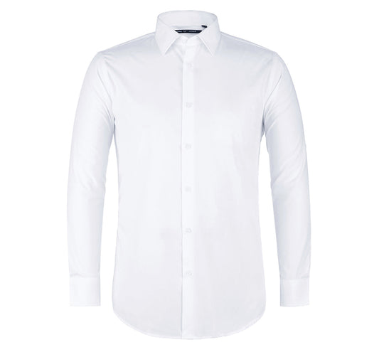 Slim Fit Long Sleeve Dress Shirt - White