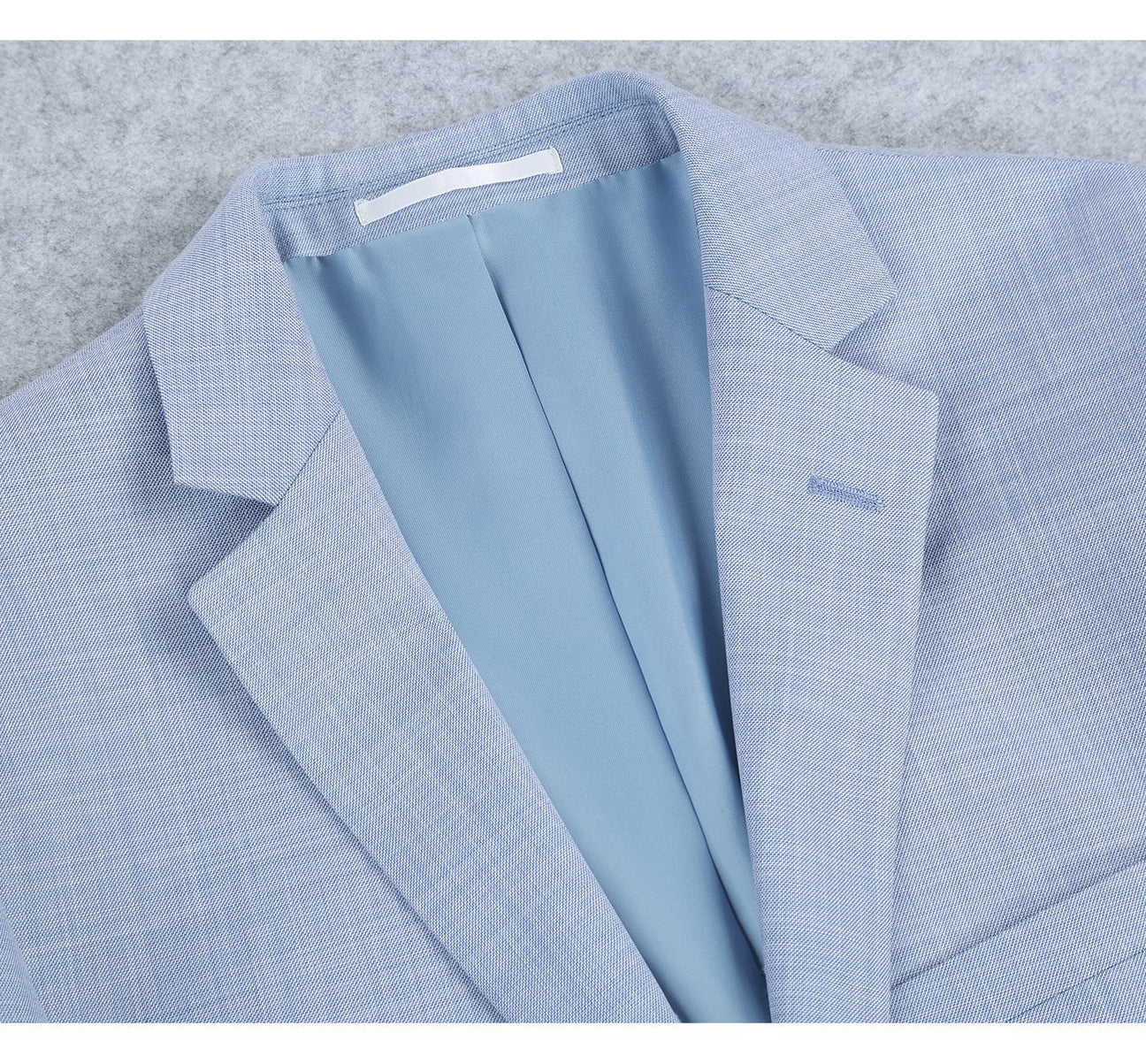 Slim Suit Notch Lapel & Flat Front Pant- Light Blue 203-9